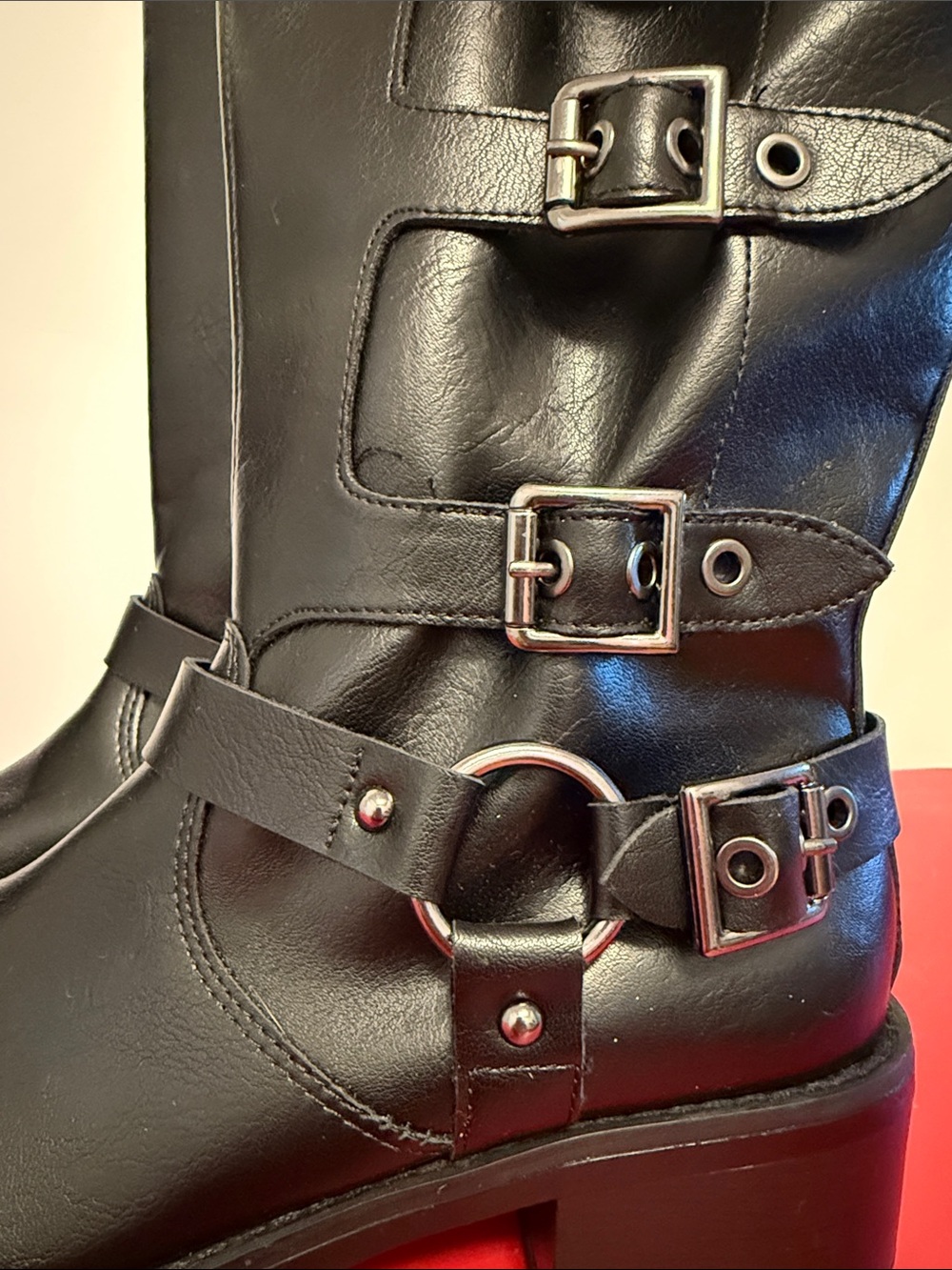 Black MOTO Combat Boots